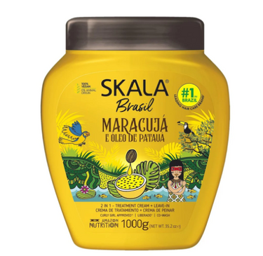 Skala Brasil hair care product bottle with colorful label on a white background